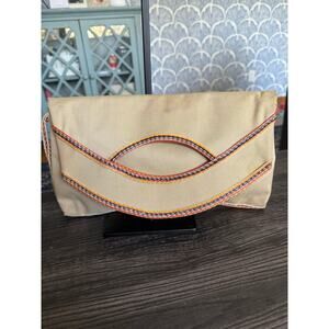 6/$25 1978 Vintage Holiday Fair Fold Over Canvas Clutch